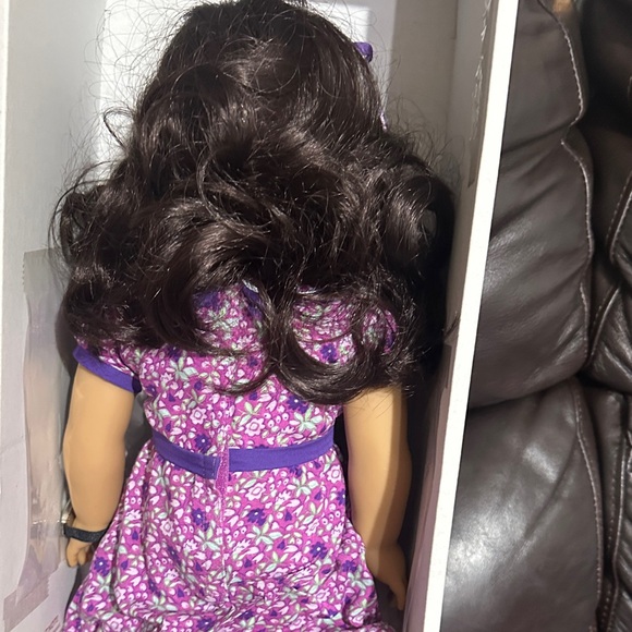 American Girl Doll in Purple Floral Dress - Picture 4 of 5
